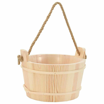 Sauna Accessoire Set 4 Pcs Bruin Massief Vurenhout En Hennep