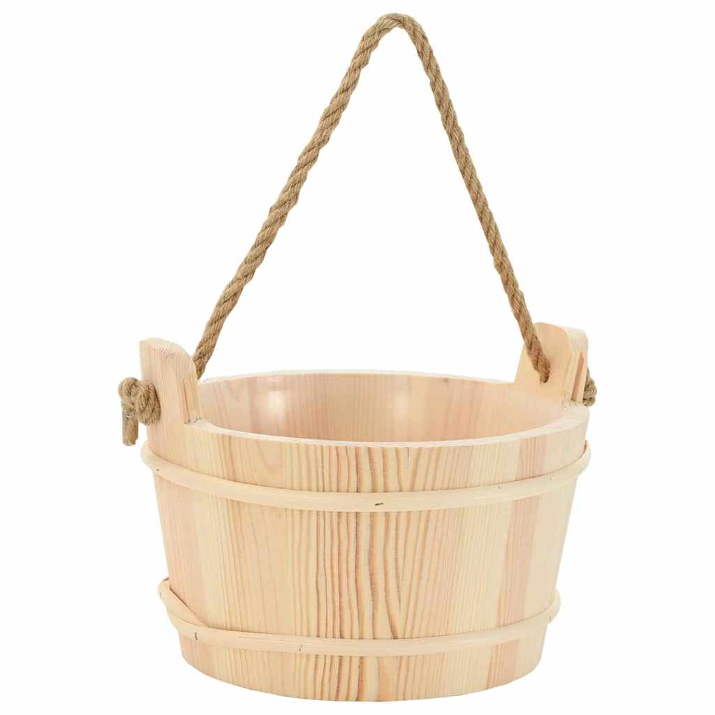 Sauna Accessoire Set 4 Pcs Bruin Massief Vurenhout En Hennep
