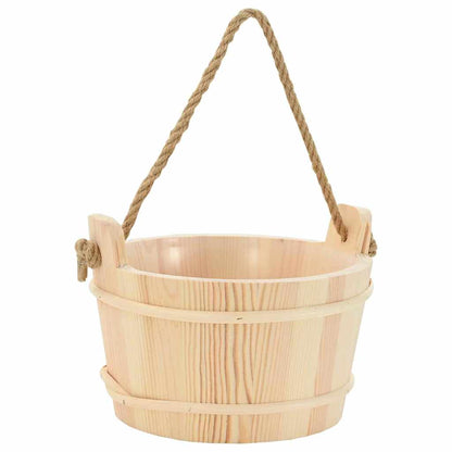 Sauna Accessoire Set 4 Pcs Bruin Massief Vurenhout En Hennep