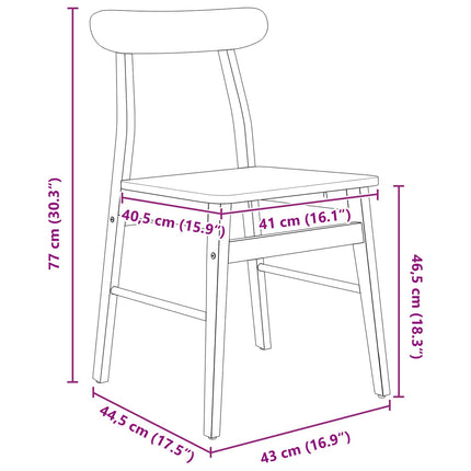 Eetkamerstoel 2 Pcs 43 X 44,5 X 77 Cm