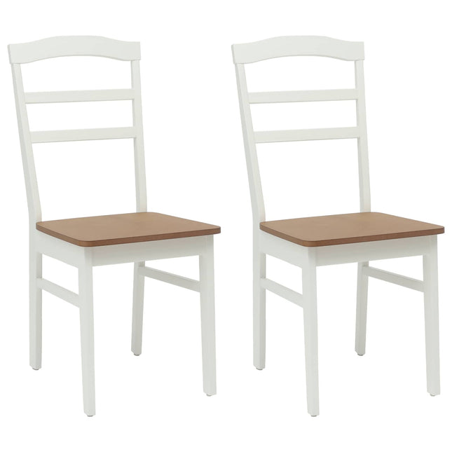 Eetkamerstoel 2 Pcs En Natuurlijk Massief Rubberhout