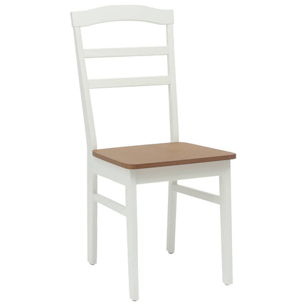 Eetkamerstoel 2 Pcs En Natuurlijk Massief Rubberhout