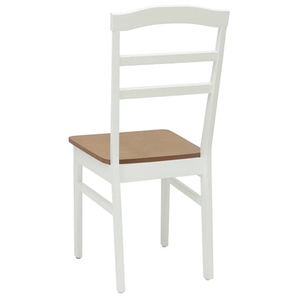Eetkamerstoel 2 Pcs En Natuurlijk Massief Rubberhout