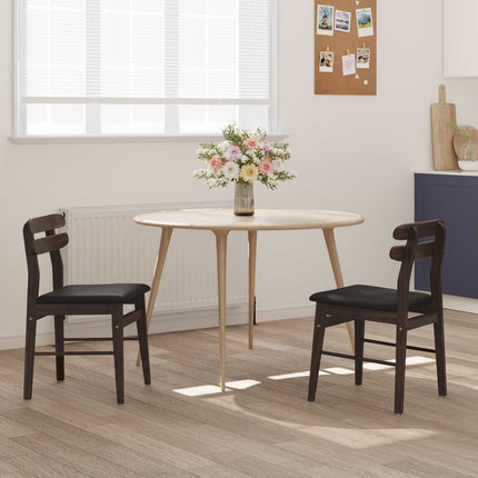 Eetkamerstoel 2 Pcs Massief Rubberhout