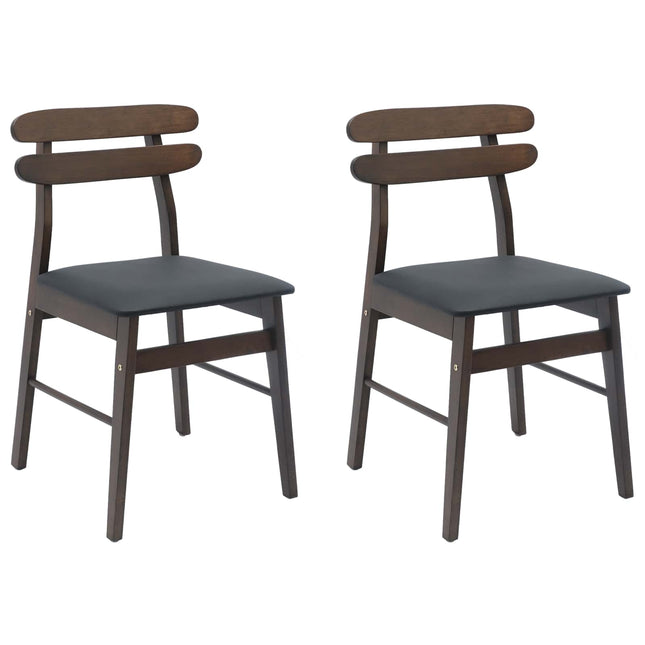 Eetkamerstoel 2 Pcs Massief Rubberhout