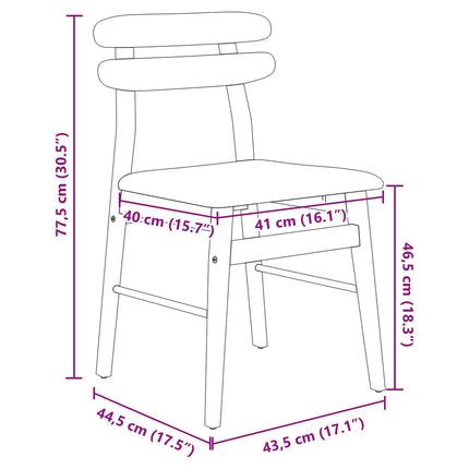 Eetkamerstoel 2 Pcs Massief Rubberhout