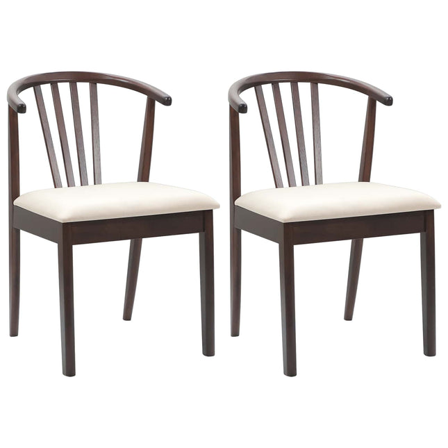 Eetkamerstoel 2 Pcs Massief Rubberhout