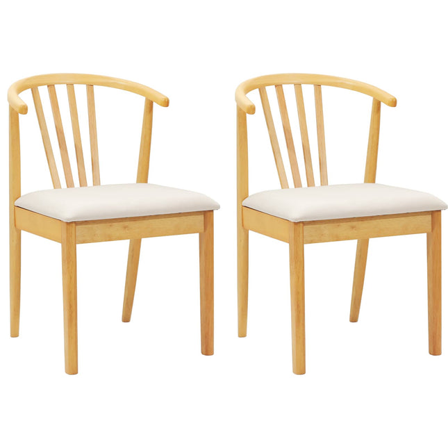 Eetkamerstoel 2 Pcs Massief Rubberhout