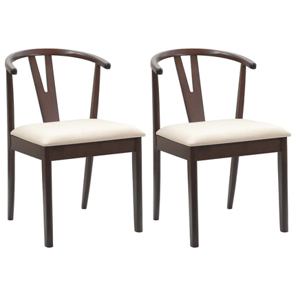 Eetkamerstoel 2 Pcs Massief Rubberhout