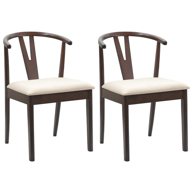 Eetkamerstoel 2 Pcs Massief Rubberhout