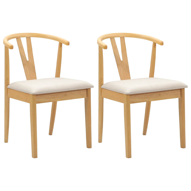 Eetkamerstoel 2 Pcs Massief Rubberhout