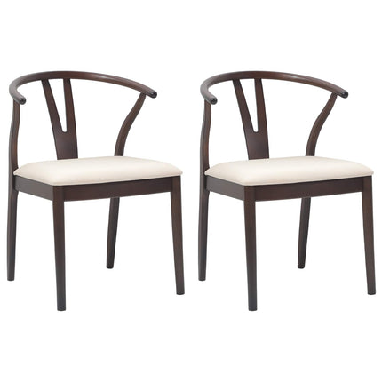 Eetkamerstoel 2 Pcs Massief Rubberhout
