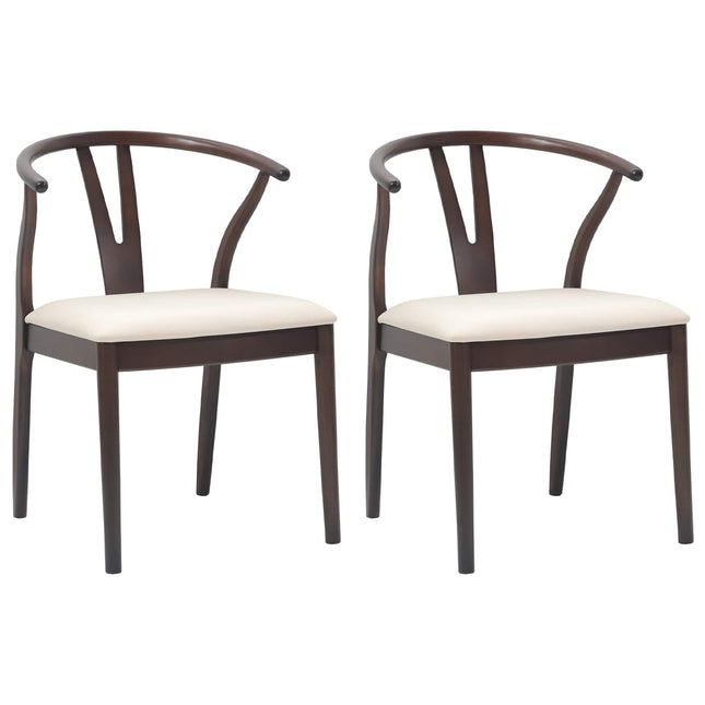 Eetkamerstoel 2 Pcs Massief Rubberhout