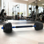 30 kg / Zwart en blauw / 2 in 1 verstelbare halter en barbell set