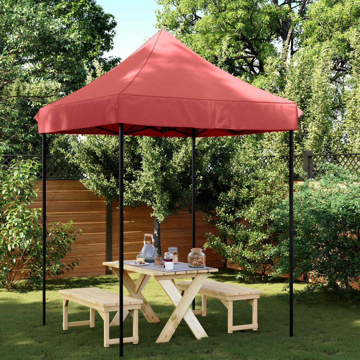 Partytent Bordeauxrood 200 x 200 x 306 cm Oxford Stof