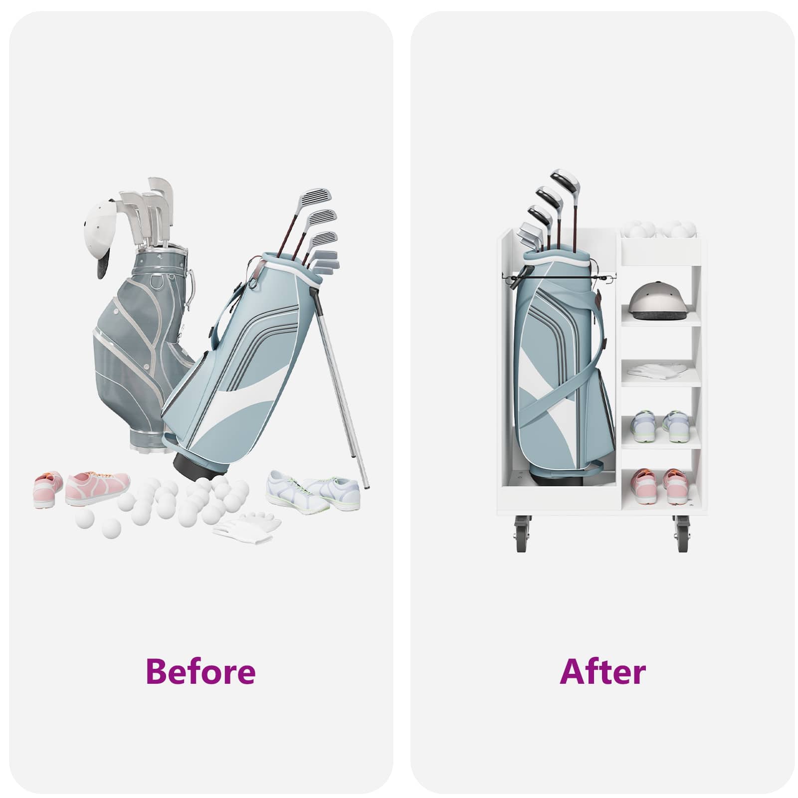 Golfkast Met Wiel Effen