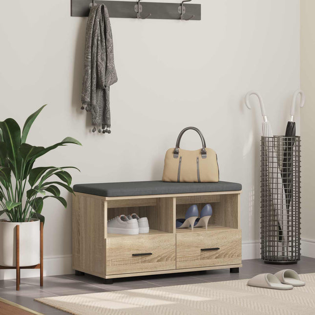 Halbank 60 X 38 X 46 Cm Geïndustrialiseerd Hout En Stof