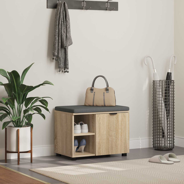 Halbank 60 X 38 X 46 Cm Geïndustrialiseerd Hout En Stof