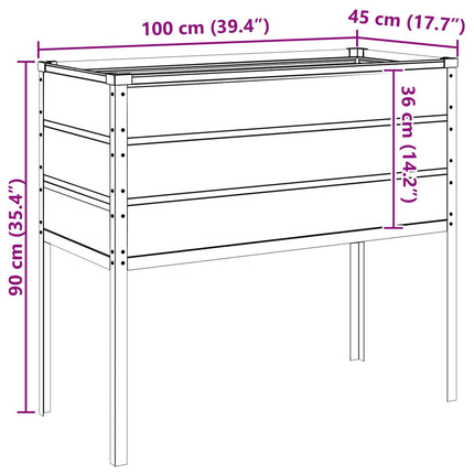 Plantenbak 100 X 45 X 90 Cm Gegalvaniseerd Staal