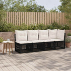Zwart / 4-zits sofa met linkerarm