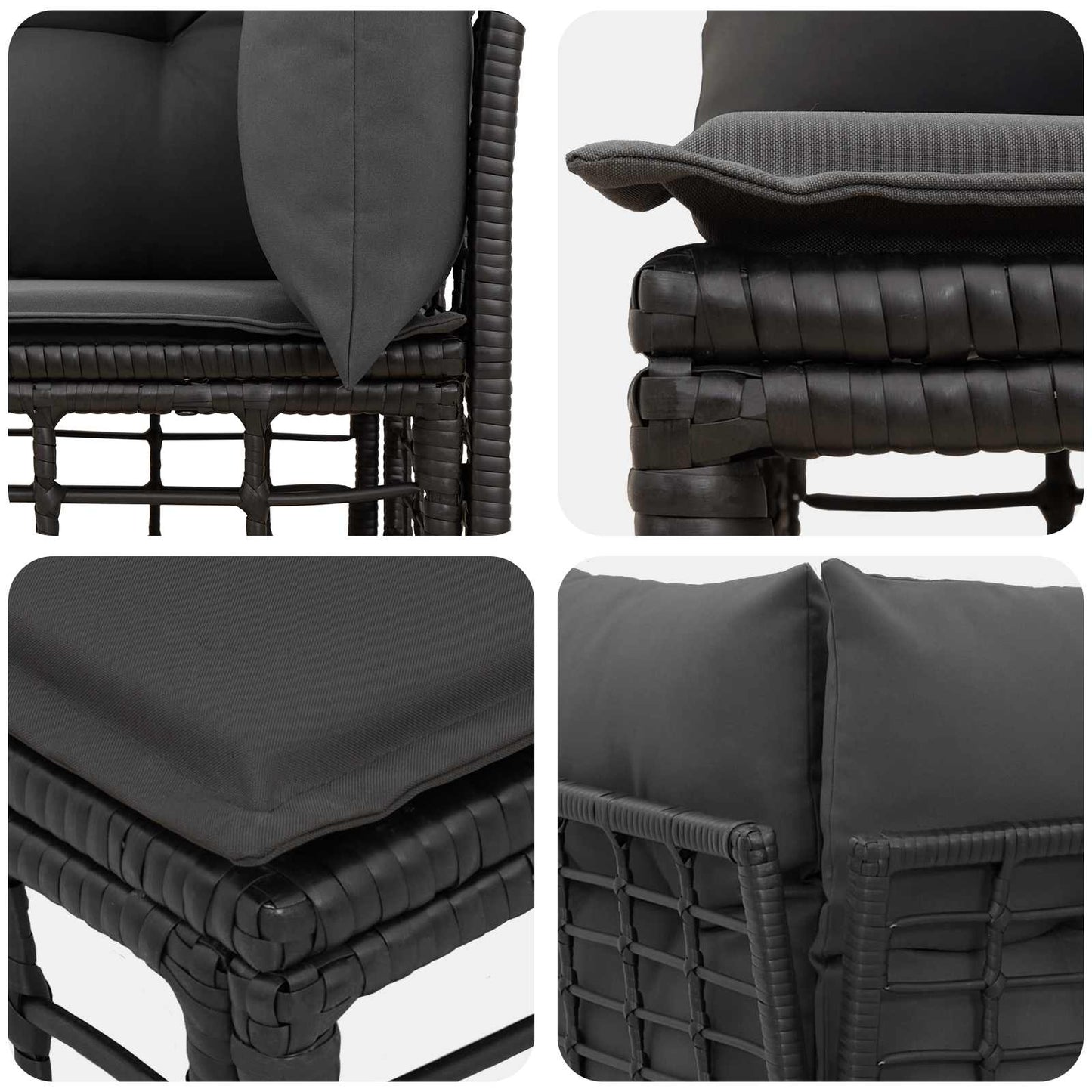Modulaire Outdoor Hoek Sofa Eenheid Poly Rattan