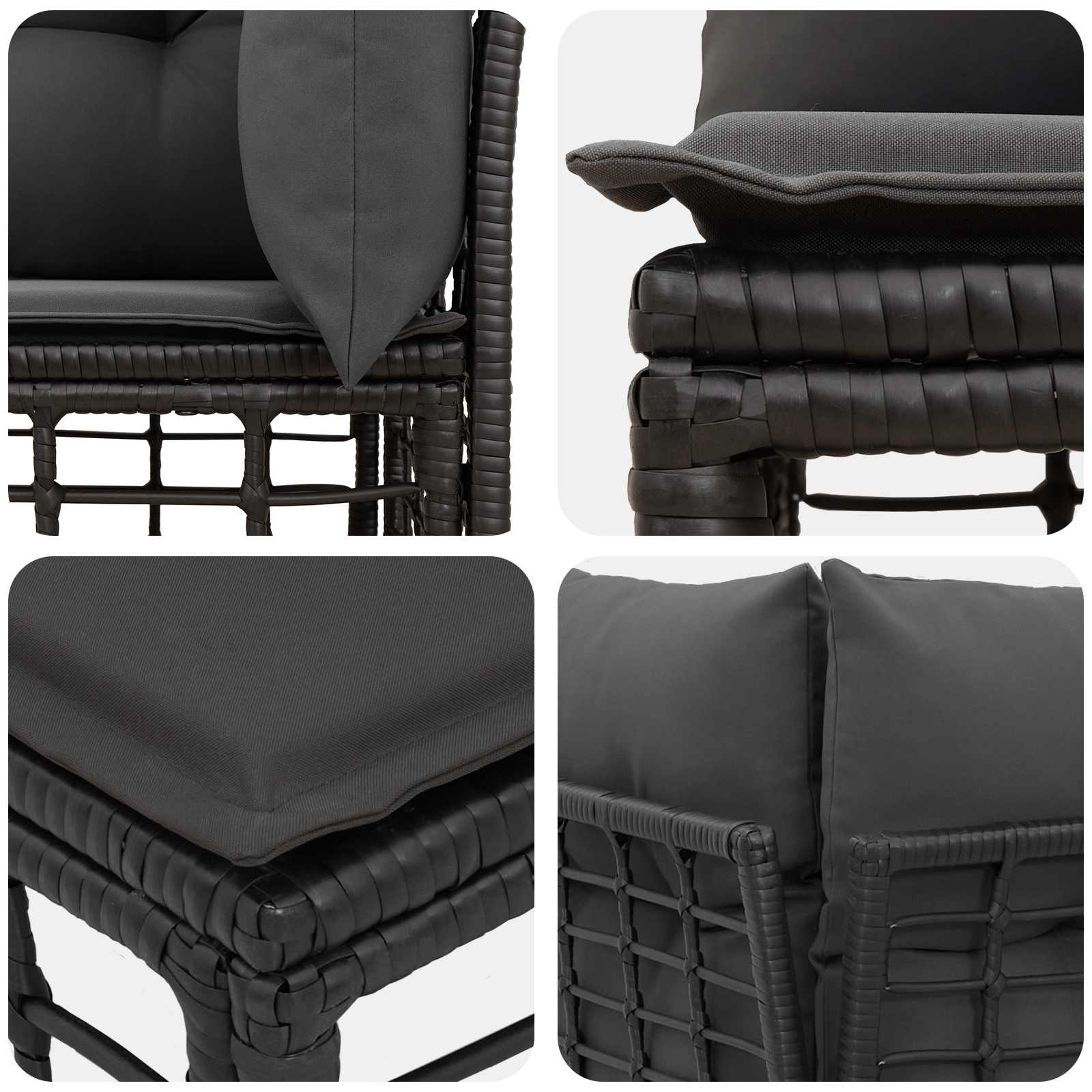 Modulaire Outdoor Hoek Sofa Eenheid Poly Rattan