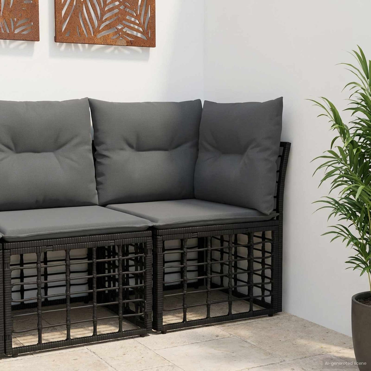 Modulaire Outdoor Hoek Sofa Eenheid Poly Rattan