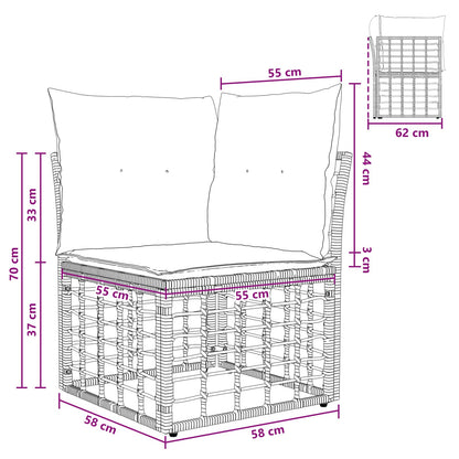 Modulaire Outdoor Hoek Sofa Eenheid Poly Rattan