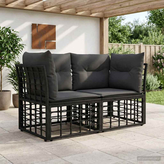 Buiten Loveseat 2 Pcs Poly Rattan