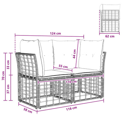 Buiten Loveseat 2 Pcs Poly Rattan