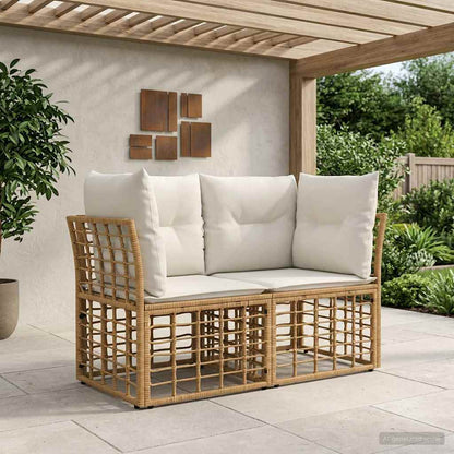 Buiten Loveseat 2 Pcs Poly Rattan
