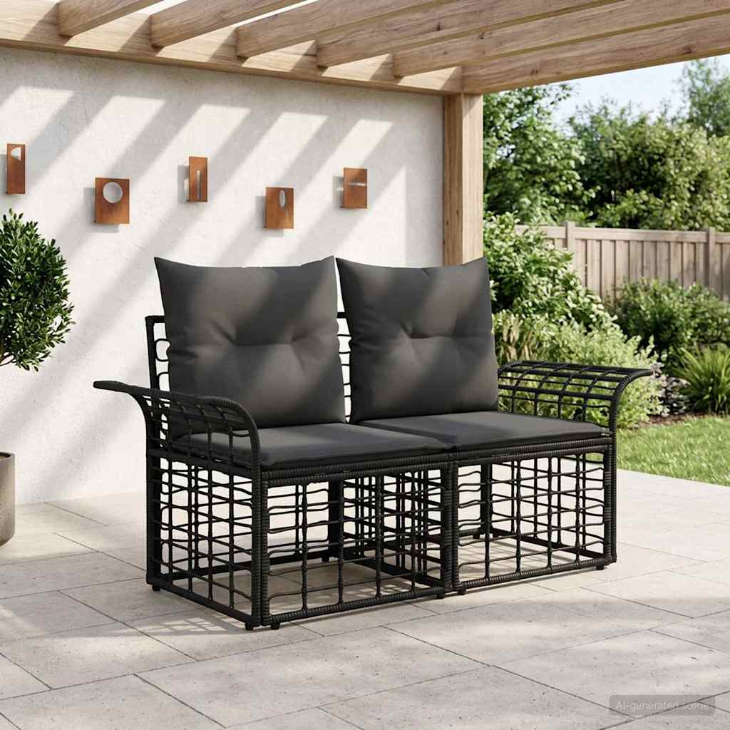 Buiten Loveseat 2 Pcs Poly Rattan