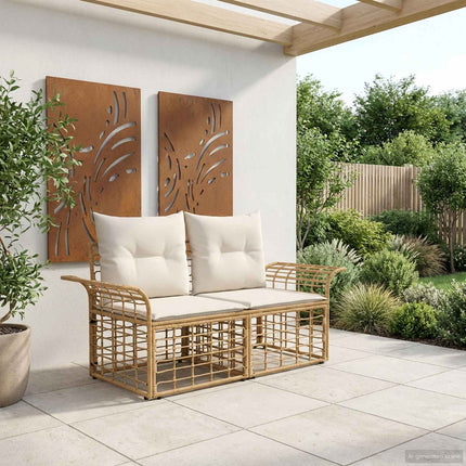 Buiten Loveseat 2 Pcs Poly Rattan