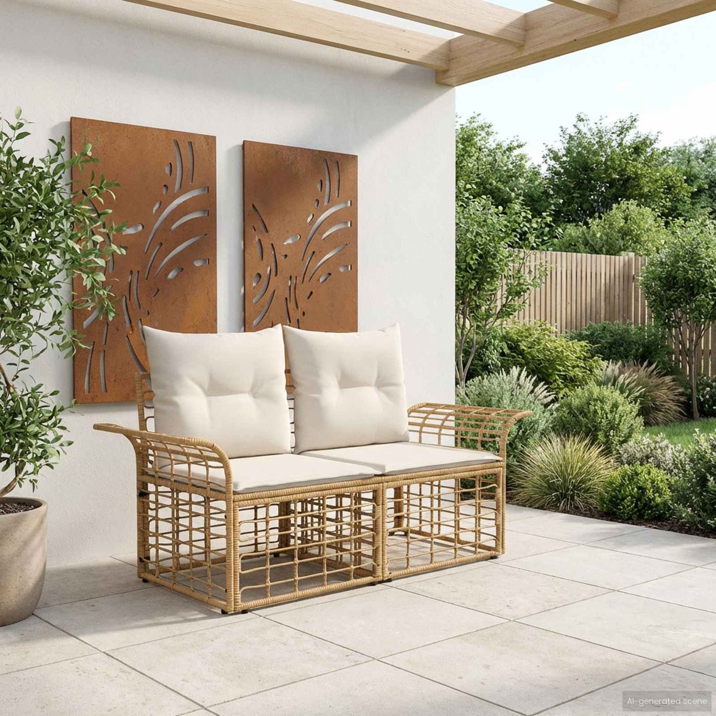 Buiten Loveseat 2 Pcs Poly Rattan