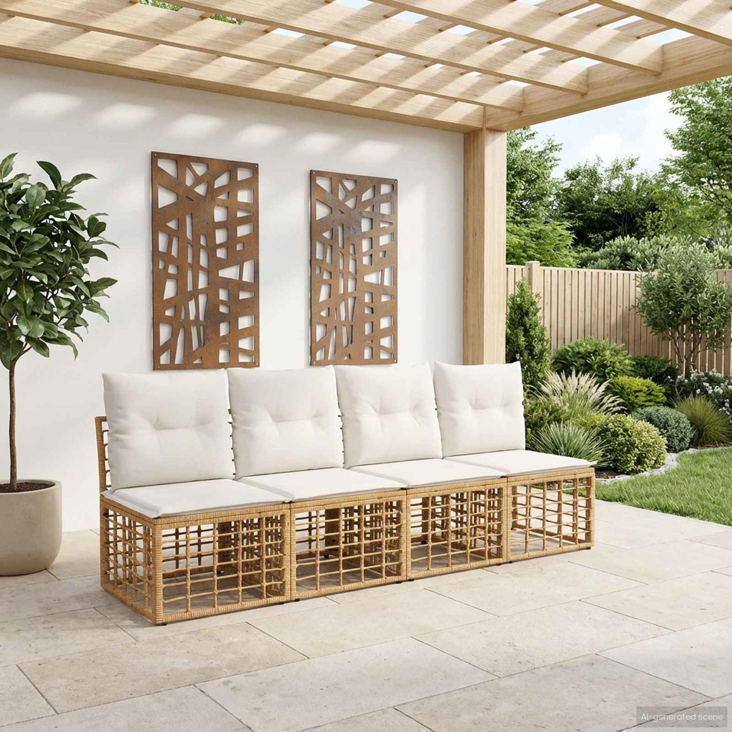 Modulaire Outdoor Hoek Sofa Eenheid Poly Rattan