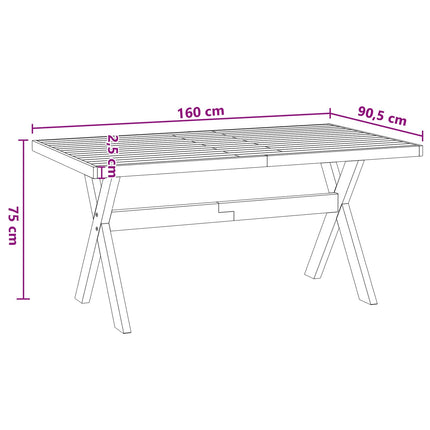 Eettafel Noain Massief Grenenhout Rechthoekig