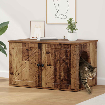 Kattenhuis 85 X 55 X 50,5 Cm Bewerkt Hout