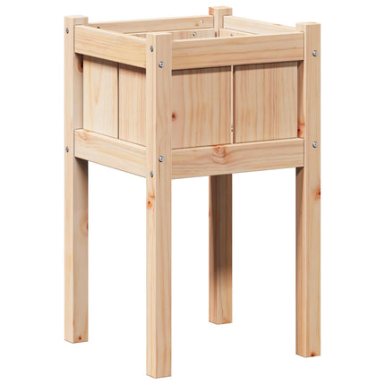 Tuin Bloempot Natuur 40 X 40 X 70 Cm Massief Grenenhout
