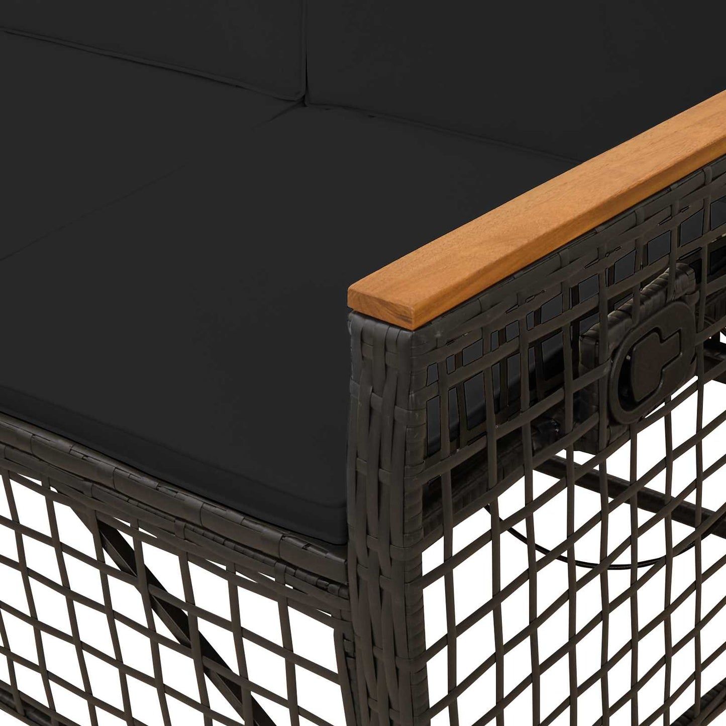 Tuin Ligbankset 164 X 164 X 112 Cm Poly Rattan En Staal