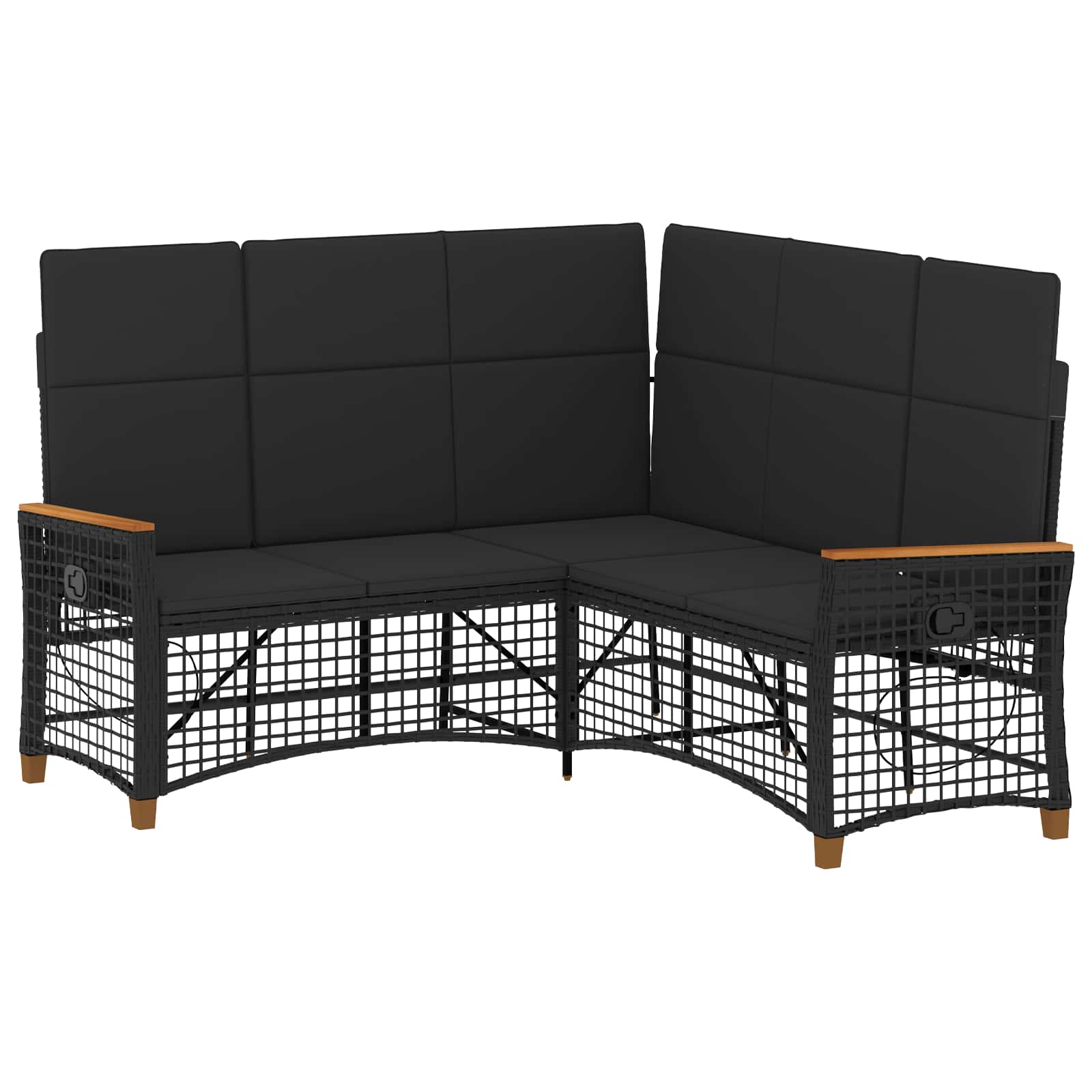 Tuin Ligbankset 164 X 164 X 112 Cm Poly Rattan En Staal
