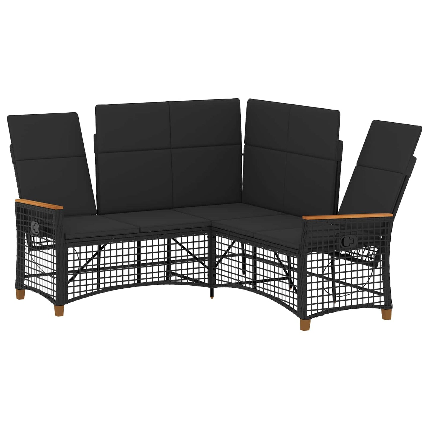 Tuin Ligbankset 164 X 164 X 112 Cm Poly Rattan En Staal