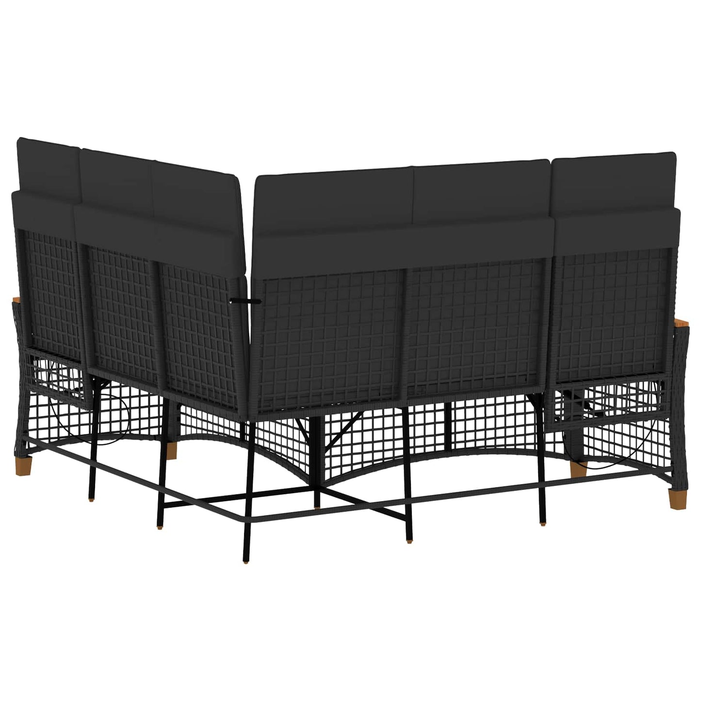 Tuin Ligbankset 164 X 164 X 112 Cm Poly Rattan En Staal