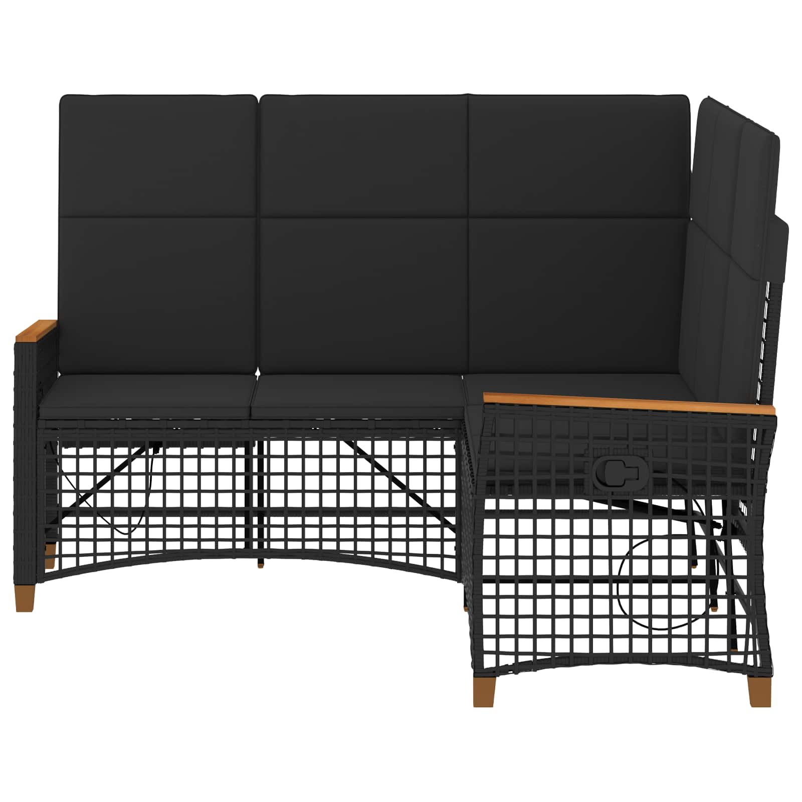 Tuin Ligbankset 164 X 164 X 112 Cm Poly Rattan En Staal