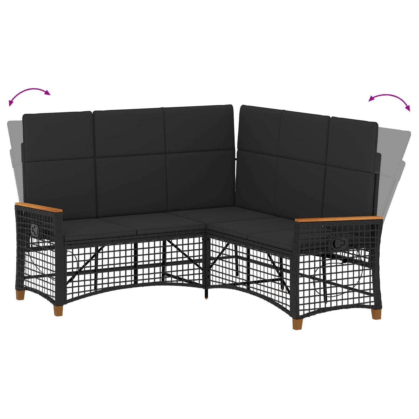 Tuin Ligbankset 164 X 164 X 112 Cm Poly Rattan En Staal