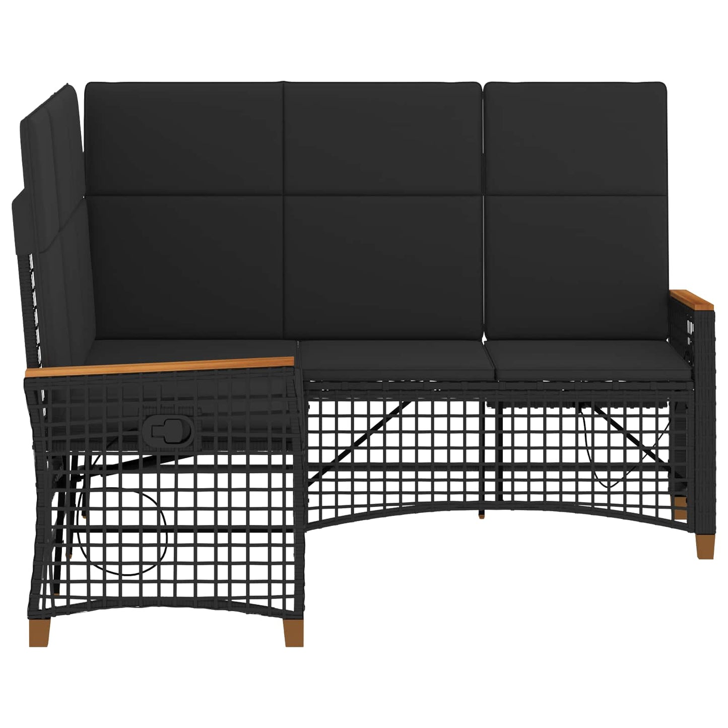 Tuin Ligbankset 164 X 164 X 112 Cm Poly Rattan En Staal
