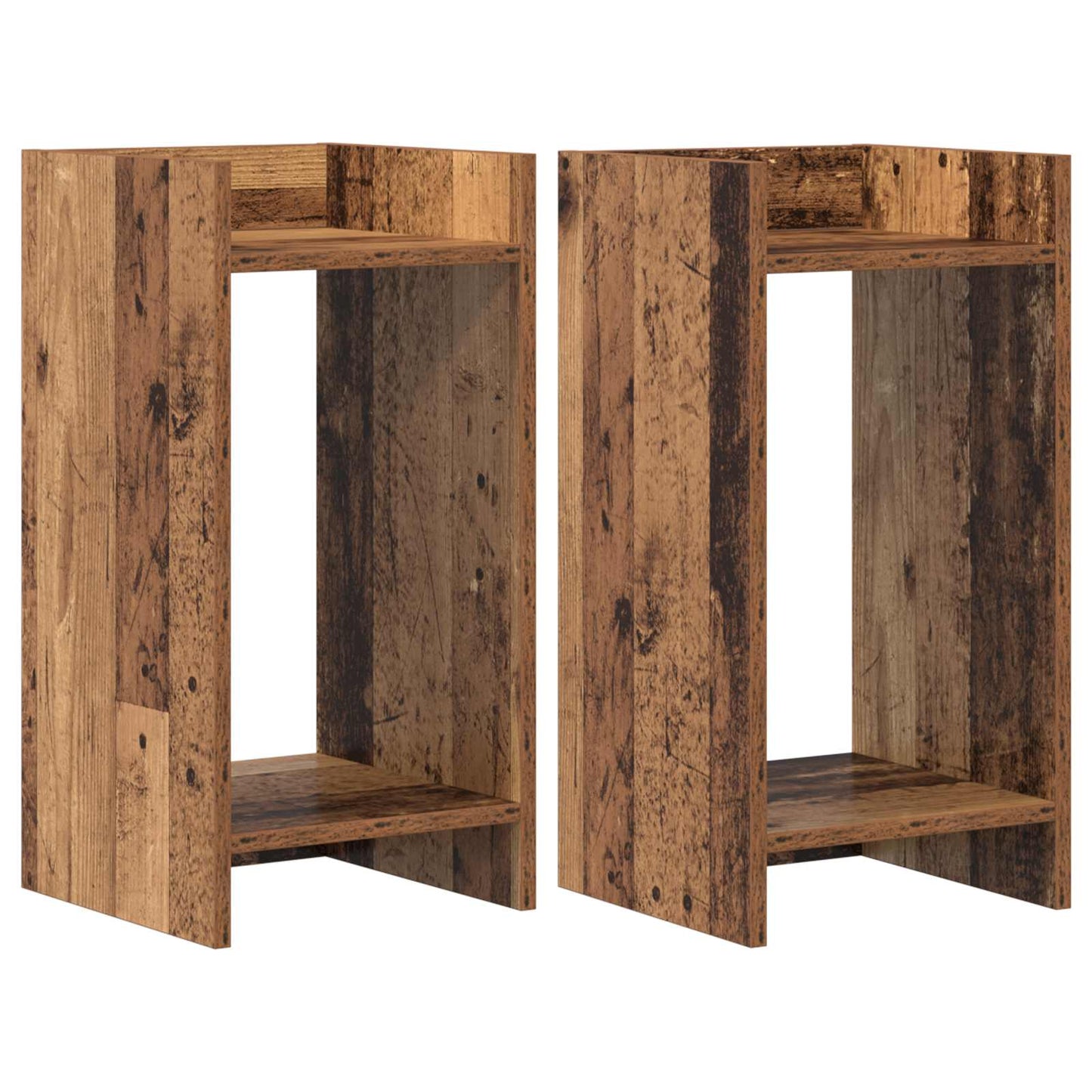 Plantenstandaard Met Plank 2 Pcs Oudhout