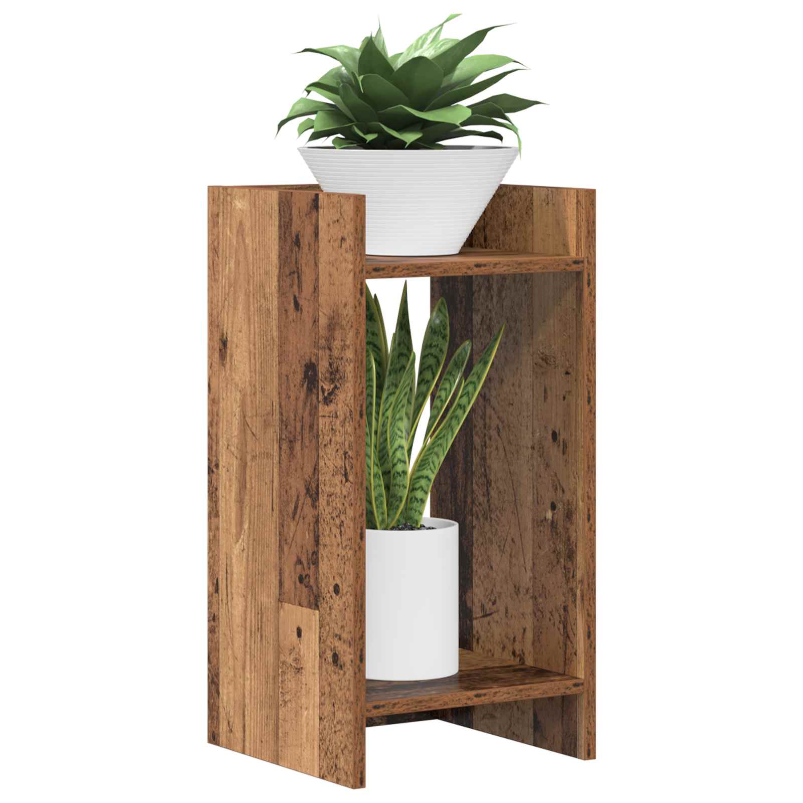 Plantenstandaard Met Plank 2 Pcs Oudhout
