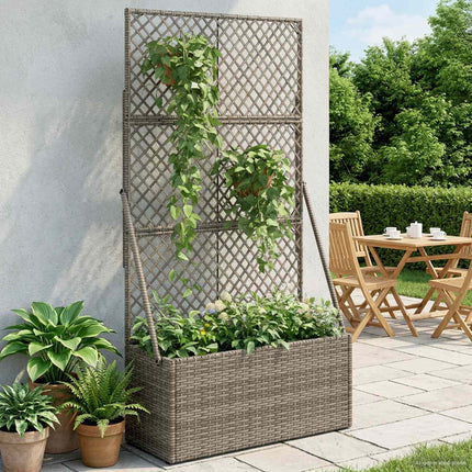 Tuindruppel Met Trellis Grijs Poly Rattan