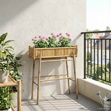 Tuinplanter Met Houder Naturel 100 X 38 X 74 Cm Bamboe