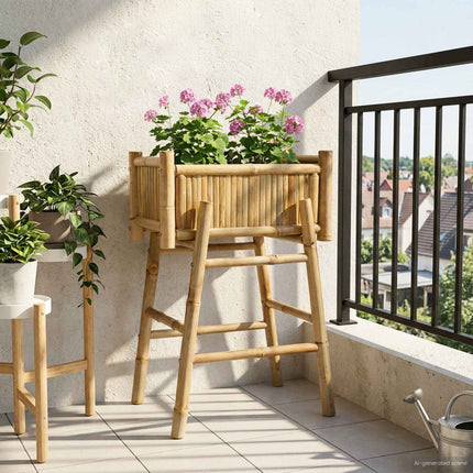 Tuinplanter Met Houder Naturel 100 X 38 X 74 Cm Bamboe